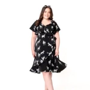 Unique Vintage Luella wrap dress in zebra print. 5x.